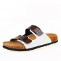 Man Cork Slipper Sandals New Summer Men Patchwork Beach Slides Double Buckle Flip Flops Shoe Black B