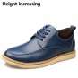 New Fashion Genuine Leather Men Shoes Luxury Casual Shoes Mens Invisible Height Increase Shoes Flat