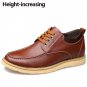 New Fashion Genuine Leather Men Shoes Luxury Casual Shoes Mens Invisible Height Increase Shoes Flat