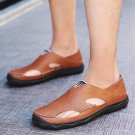 Genuine Leather Shoes Men Moccasins Hollow Breathable Slip-on Flats Shoes for Summer Soft Casual Loa