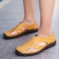 Genuine Leather Shoes Men Moccasins Hollow Breathable Slip-on Flats Shoes for Summer Soft Casual Loa