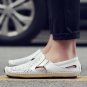 Genuine Leather Shoes Men Moccasins Hollow Breathable Slip-on Flats Shoes for Summer Soft Casual Loa