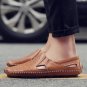 Genuine Leather Shoes Men Moccasins Hollow Breathable Slip-on Flats Shoes for Summer Soft Casual Loa
