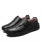 Winter Warm Shoes Men Fur Leather Shoes Slip-On Solid Genuine Leather Shoes Men Handmade Plush Casua