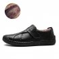 Winter Warm Shoes Men Fur Leather Shoes Slip-On Solid Genuine Leather Shoes Men Handmade Plush Casua