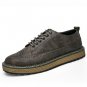 Handmade Men Casual Shoes British Style Geunine Leather Men Brogue Shoes Breathable Solid Lace-Up Me