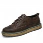 Handmade Men Casual Shoes British Style Geunine Leather Men Brogue Shoes Breathable Solid Lace-Up Me