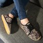 Hemp Rope Mens Shoes Summer Lace Up Espadrilles Men Canvas Shoes Men Breathable Men\'s Loafers Mocca