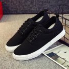 Men shoes fashion black/white lace-up canvas shoes breathable men casual shoes flat quality size 39-