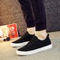 Men shoes fashion black/white lace-up canvas shoes breathable men casual shoes flat quality size 39-