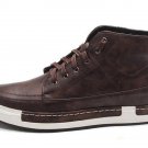 Autumn Men Shoes Man Fashion Microfiber Flats Shoes Korean Style Lace Up High Top Footwear For Male 