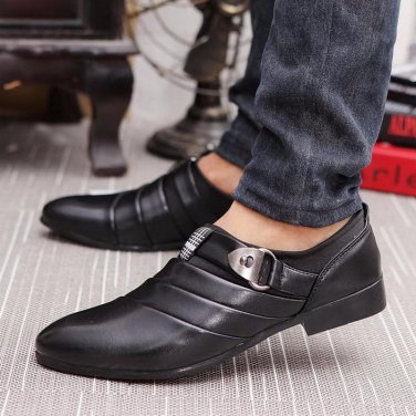 Business Men Formal Shoes Black / White Man Oxfords EU 39-44 Latest Style Pointed Toe Slip On Men Fa