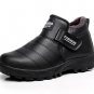 New Winter Snow Boots Fashion PU Leather Male Keep Warm Plush Ankle Boot Work Non-slip Men Casual Sh