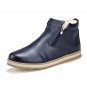 Autumn Winter Men Warm Snow Boots PU Leather Casual With Short Plush Ankle Boots Height Increasing R