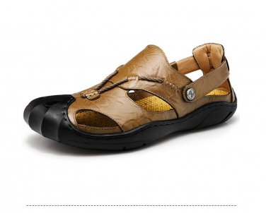 genuine leather men sandals summer cow leather new for beach male shoes mens gladiator sandal leathe