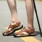 New Fashion Luxury Full Grain Leather Men Sandals Handmade Men Shoes Summer Soft Leather Shoes Top Q