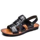 Cow Leather Men Sandals Black Brown Hand Sewing Men Summer Shoes Breathable Beach Shoes Summer Men S
