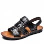 Cow Leather Men Sandals Black Brown Hand Sewing Men Summer Shoes Breathable Beach Shoes Summer Men S