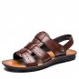 Cow Leather Men Sandals Black Brown Hand Sewing Men Summer Shoes Breathable Beach Shoes Summer Men S