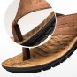 Cow Leather Men Beach Slippers Fashion Flip Flops With Soft Sole Trendy Breathable Easy To Match Men