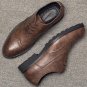 brogue shoes men artificial leather breather male autumn shoes large size 37-46 solid black/brown sh