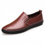 super soft leather men loafers shoes Genuine leather silp on Middle-aged men Loafers Driving Shoes f