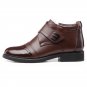 Real Leather Shoes Men Boots Winter Warm Fur Ankle Boots Black Wear-resistant Non-slip Casual Shoes 