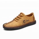 Genuine Leather Casual Shoes Men full handmade vintage shoes lace up Natural Rubber bottom zapato de