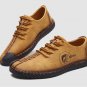 Genuine Leather Casual Shoes Men full handmade vintage shoes lace up Natural Rubber bottom zapato de
