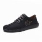 Genuine Leather Casual Shoes Men full handmade vintage shoes lace up Natural Rubber bottom zapato de