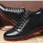 New Real Leather Casual Shoes Men Boots with Fur Warm Men Winter Shoes Solid Fashion Lace-up Flats A
