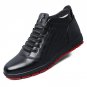 New Real Leather Casual Shoes Men Boots with Fur Warm Men Winter Shoes Solid Fashion Lace-up Flats A