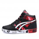 Print Luxury Mens Casual Shoes Flat Autumn Winter Hip Hop High Top Men Sneaker PU Leather Shoes Big 