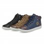Spring Autumn Men Casual Shoes Ankle Length Men PU Leather Shoes Loafers Lace-Up High Pipe Men Flat