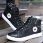 Spring Autumn Men Casual Shoes Ankle Length Men PU Leather Shoes Loafers Lace-Up High Pipe Men Flat