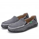 classic canvas shoes men  lazy shoes blue grey green canvas moccasin men slip on loafers washed deni
