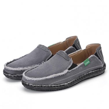 classic canvas shoes men  lazy shoes blue grey green canvas moccasin men slip on loafers washed deni