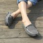classic canvas shoes men lazy shoes blue grey green canvas moccasin men slip on loafers washed deni