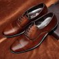Men Shoes Business Dress Pointed Flats Shoes Genuine Leather Flat Brand Oxford Office Shoe For Men W