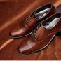 Men Shoes Business Dress Pointed Flats Shoes Genuine Leather Flat Brand Oxford Office Shoe For Men W