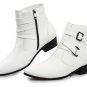 Men Fashion Leather Boots Pointed Toe Waterproof Warm Fur Plush Boots Man Ankle Martin Boots Short C
