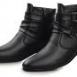 Men Fashion Leather Boots Pointed Toe Waterproof Warm Fur Plush Boots Man Ankle Martin Boots Short C