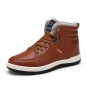 Big Size 39- 48 Plush Winter Men Boots Men Leather Shoes High Top Winter Fashion Men Shoes Casual Wa