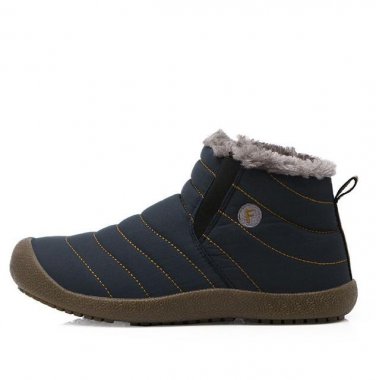 Men Snow Boots Solid Color Waterproof Warming Fabric Ankle Boots for Unisex Winter Outdoor Casual Sh