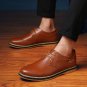 Men Flats Black Faux Leather Formal Shoe For Man Dress Shoes Round Toe Vintage Italian Mens Oxfords