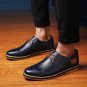 Men Flats Black Faux Leather Formal Shoe For Man Dress Shoes Round Toe Vintage Italian Mens Oxfords