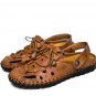 Men\'s 100% Genuine Leather New Famous Brand Casual Men sandals Slippers Summer Shoes Beach flip flo