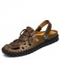 Men\'s 100% Genuine Leather New Famous Brand Casual Men sandals Slippers Summer Shoes Beach flip flo