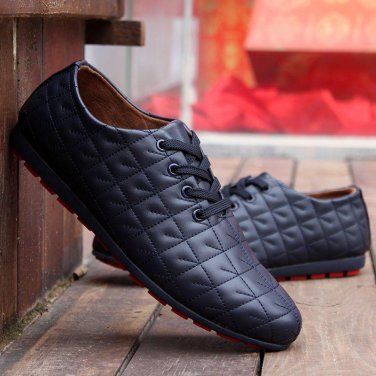 Men Summer Shoes Men Fresh Ventilate Men\'s Shoes Casual Lace up Loafers Slip on PU Leather Men\'s F
