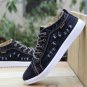 British Style Fashion Vintage Denim Jean Canvas Shoes Men High-top Casual Man Ankle Boots Flat Shoes